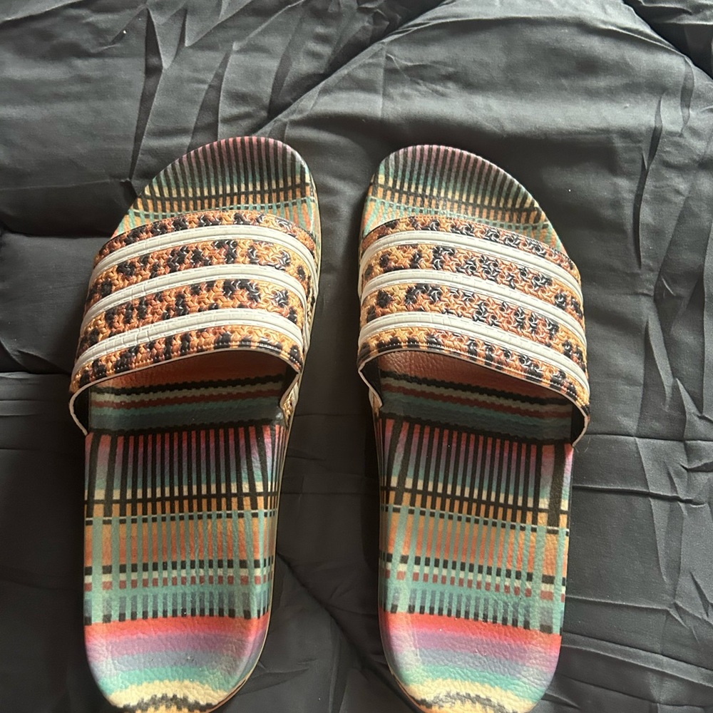 adidas Multicolor Striped unisex Sandal slides